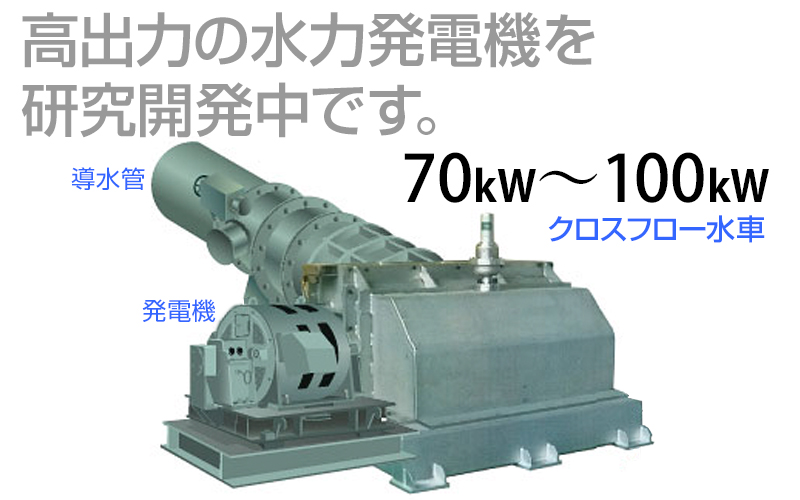 水力発電機を研究開発